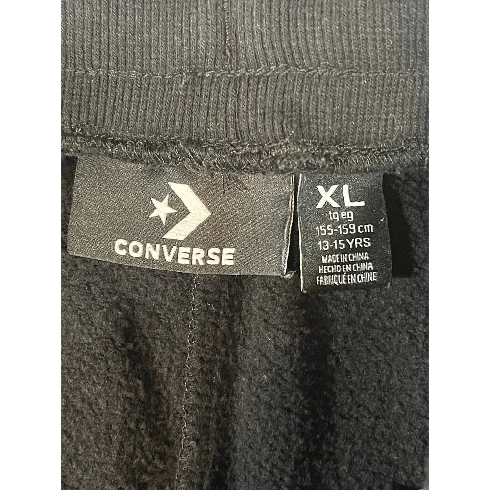 Converse Kids Black Jogger Sweatpants With Drawstring And Pockets Girls Size XL